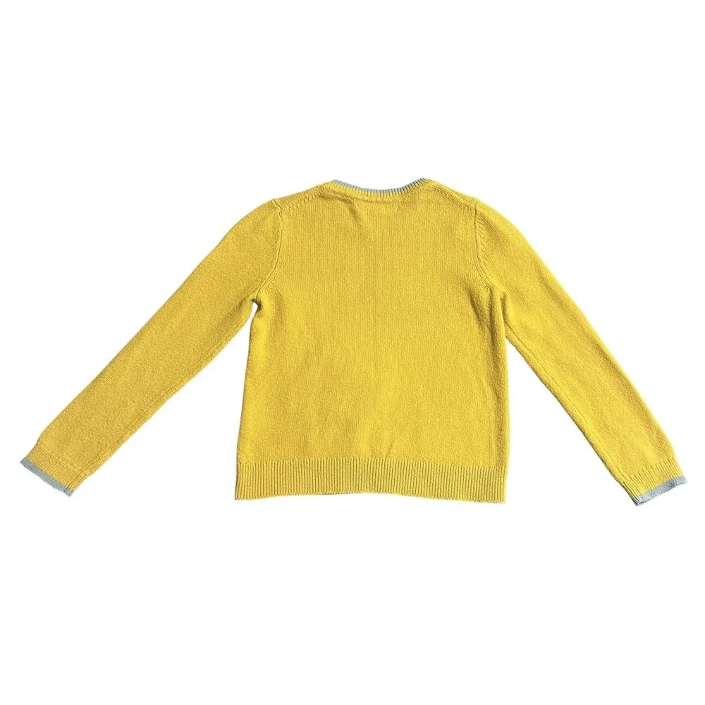 Mini Boden Sweater Girls Yellow Mustard Hedgehog Knit‎ Size 128/8 Cute